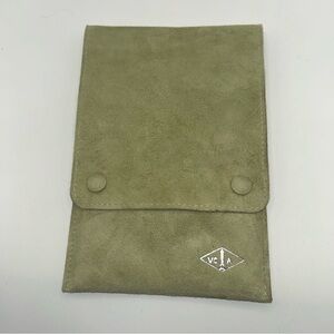 Van Cleef & Arpels sage green suede necklace travel case